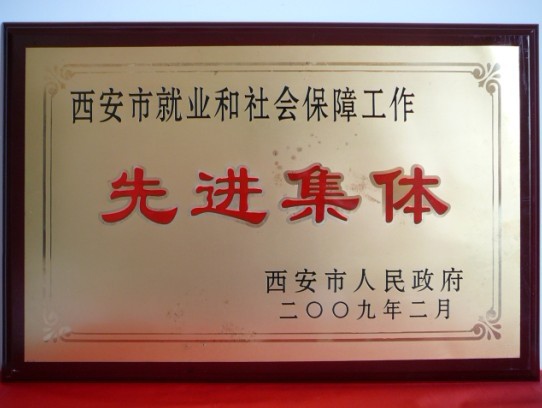 2009年2月，被西安市政府評為西安市就業(yè)和社會保障工作先進(jìn)集體